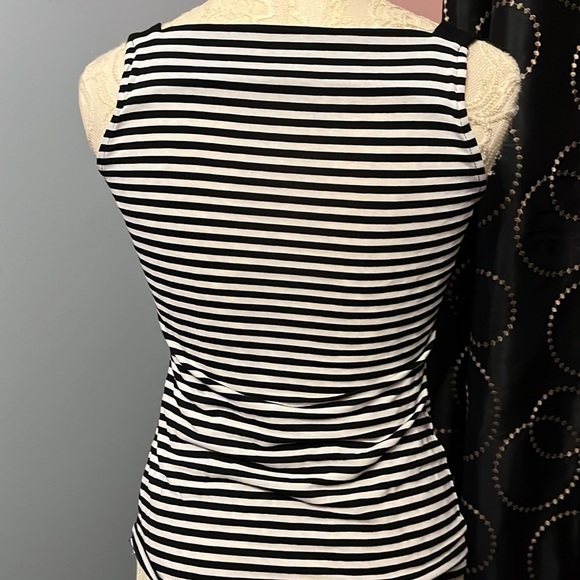 White House Black Market- striped tank with contrast neckline - Picture 8 of 8